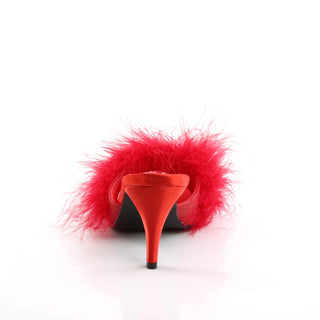 Red Amour-03 Red Marabou Mules