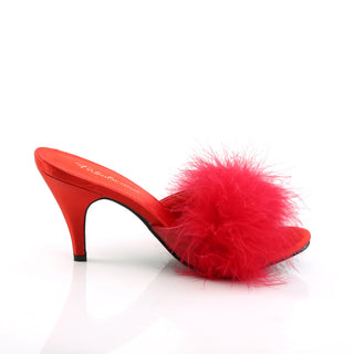 Red Amour-03 Red Marabou Mules