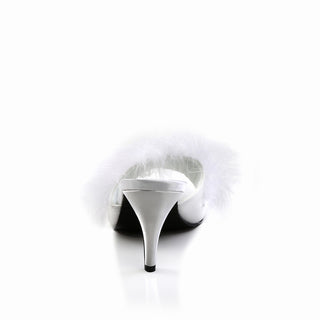 Amour-03 White Marabou Mules