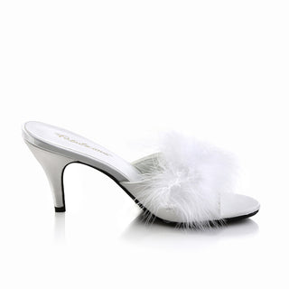Amour-03 White Marabou Mules