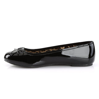 Anna-01 Black Patent Plus Size Ballet Flats (US 9-16)