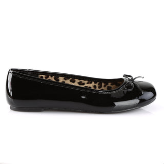 Anna-01 Black Patent Plus Size Ballet Flats (US 9-16)