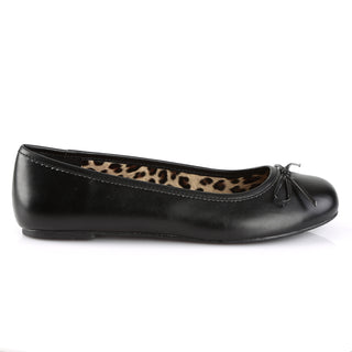 Anna-01 Black Matte Plus Size Ballet Flats (US 9-16)