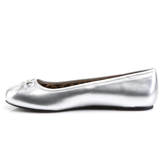 Anna-01 Silver Plus Size Ballet Flats (US 9-16)