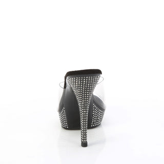 Athena-501 Rhinestone Black Platform Mules