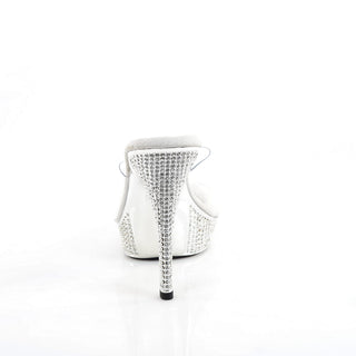 Athena-501 Silver Rhinestones Platform Mules