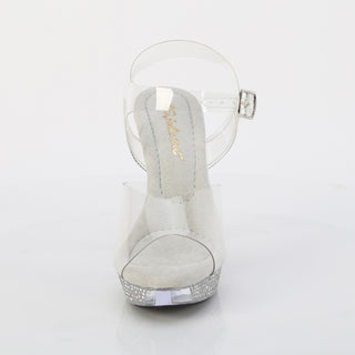 Athena-508 Clear Rhinestone Platform Sandals