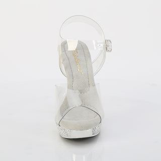Athena-508 Clear/Silver Rhinestone Platform Sandals