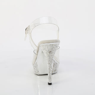 Athena-508 Clear/Silver Rhinestone Platform Sandals