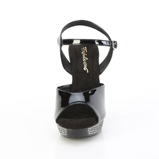 Athena-509 Rhinestone Black Platform Sandals