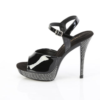 Athena-509 Rhinestone Black Platform Sandals