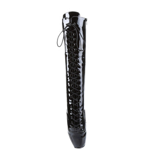 Ballet-2020 Black Patent Tip-Toe Stance Ballet Boots