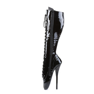 Ballet-2020 Black Patent Tip-Toe Stance Ballet Boots