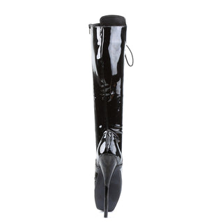 Ballet-2020 Black Patent Tip-Toe Stance Ballet Boots