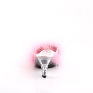 Belle-301F Pink/Clear Marabou Slippers