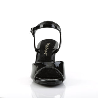Belle-309 Black Patent Ankle Strap Heels
