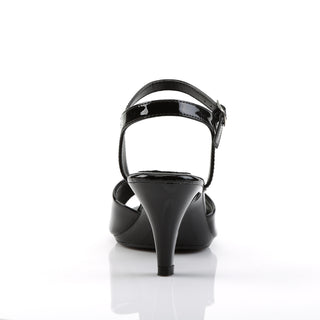 Belle-309 Black Patent Ankle Strap Heels