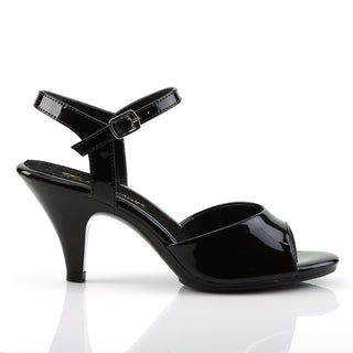 Belle-309 Black Patent Ankle Strap Heels