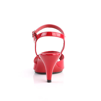 Belle-309 Red Ankle Strap Heels