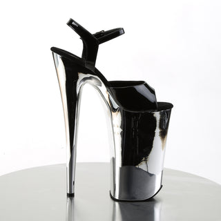 Beyond-009 Silver 10-Inch Chrome Platform Heels