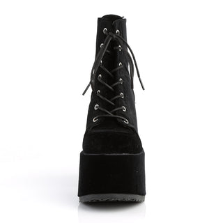 Camel-203 Velvet Platform Boots