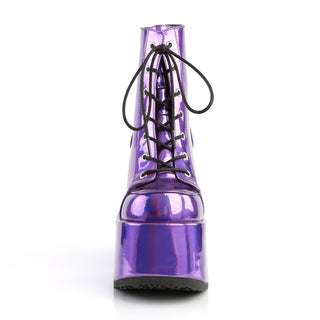 Camel-203 Purple Hologram Platform Boots