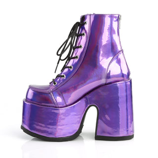 Camel-203 Purple Hologram Platform Boots