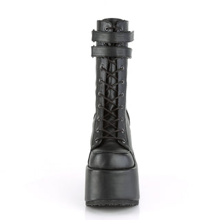 Camel-250 Black Mid-Calf Platform Boots