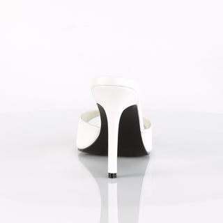 .Classique-01 White Stiletto Slides