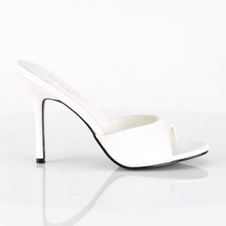 .Classique-01 White Stiletto Slides