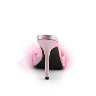 Classique-01F Pink Marabou Fur Slides