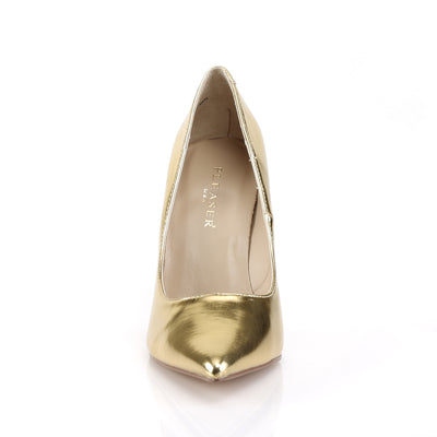 Pleaser Classique-20 Metalic Gold Stilettos