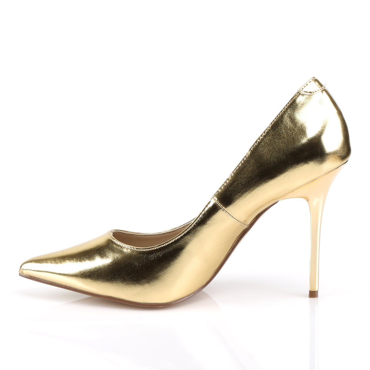 Pleaser Classique-20 Metalic Gold Stilettos