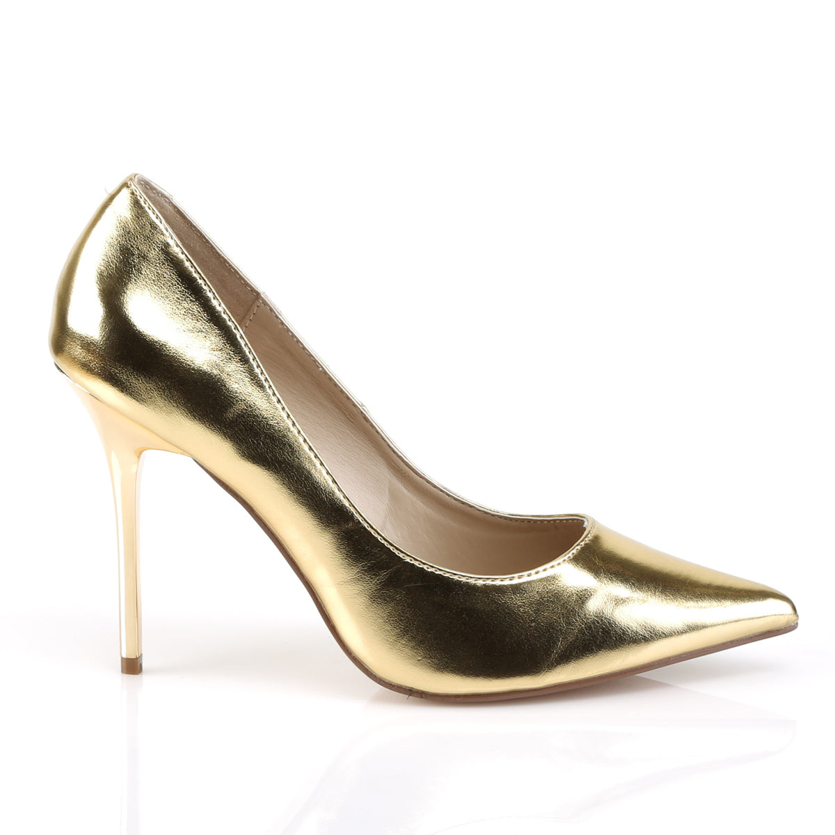 Pleaser Classique-20 Metalic Gold Stilettos