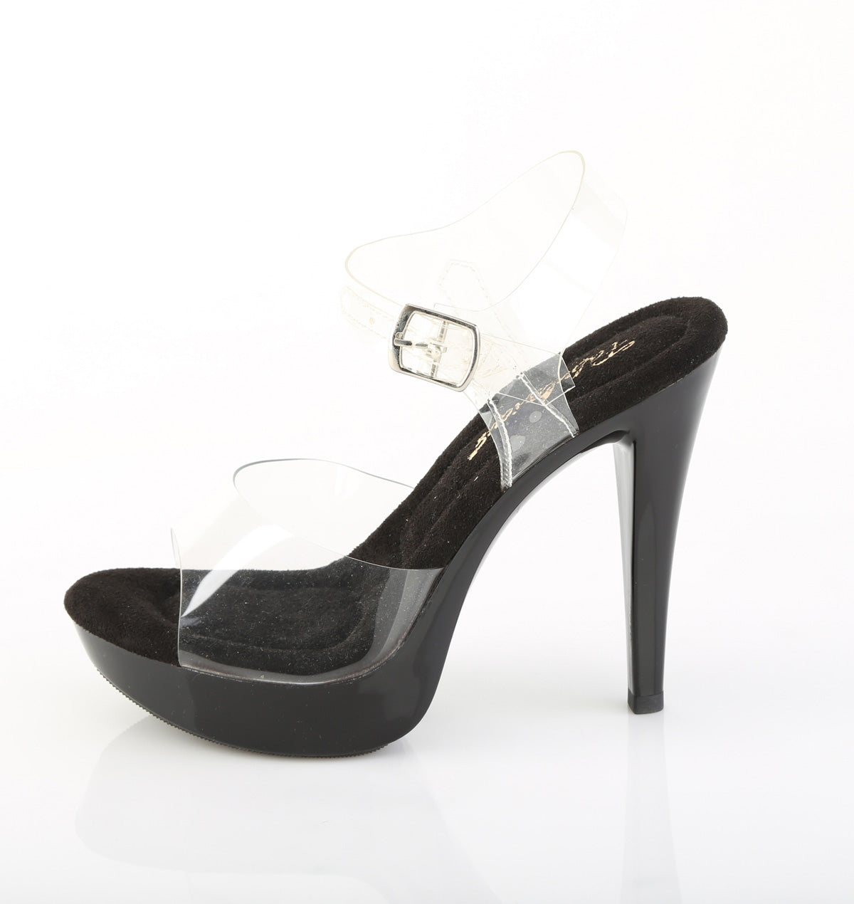 Cocktail-508 Clear-Black Platform Heels