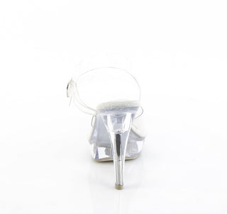 Cocktail-508 Clear Platform Heels with Gray Sole
