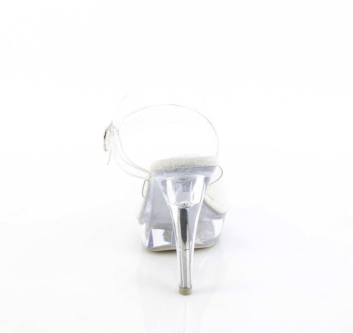 Cocktail-508 Clear Platform Heels with Gray Sole