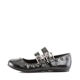 Daisy-03 Skull Buckles Flats