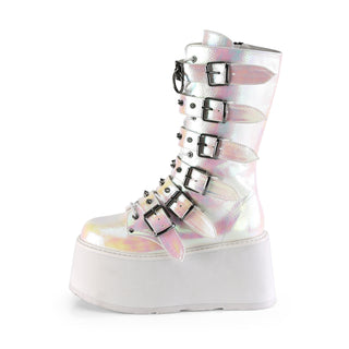 Damned-225 Pearl Iridescent Platform Boots