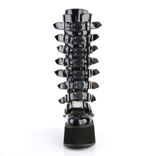 Damned-318 Holographic Black Platform Boots