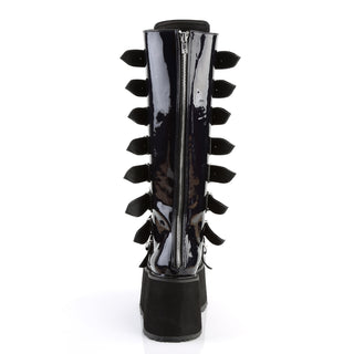 Damned-318 Holographic Black Platform Boots