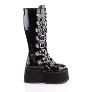 Damned-318 Holographic Black Platform Boots