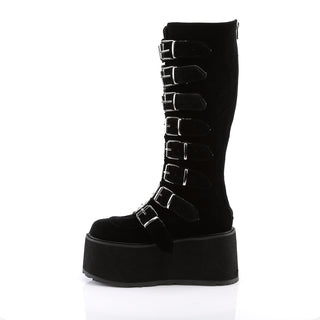Damned-318 Black Velvet Platform Boots