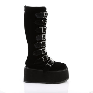 Damned-318 Black Velvet Platform Boots