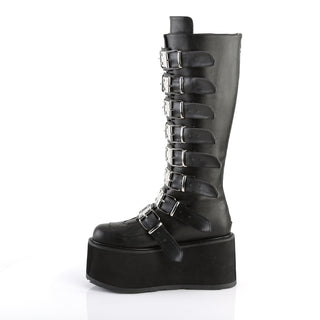 Damned-318 Black Matte Knee High Platform Boots