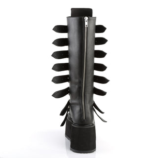 Damned-318 Black Matte Knee High Platform Boots