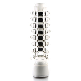 Damned-318 White Knee High Boots