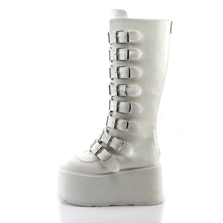 Damned-318 White Knee High Boots