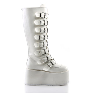 Damned-318 White Knee High Boots