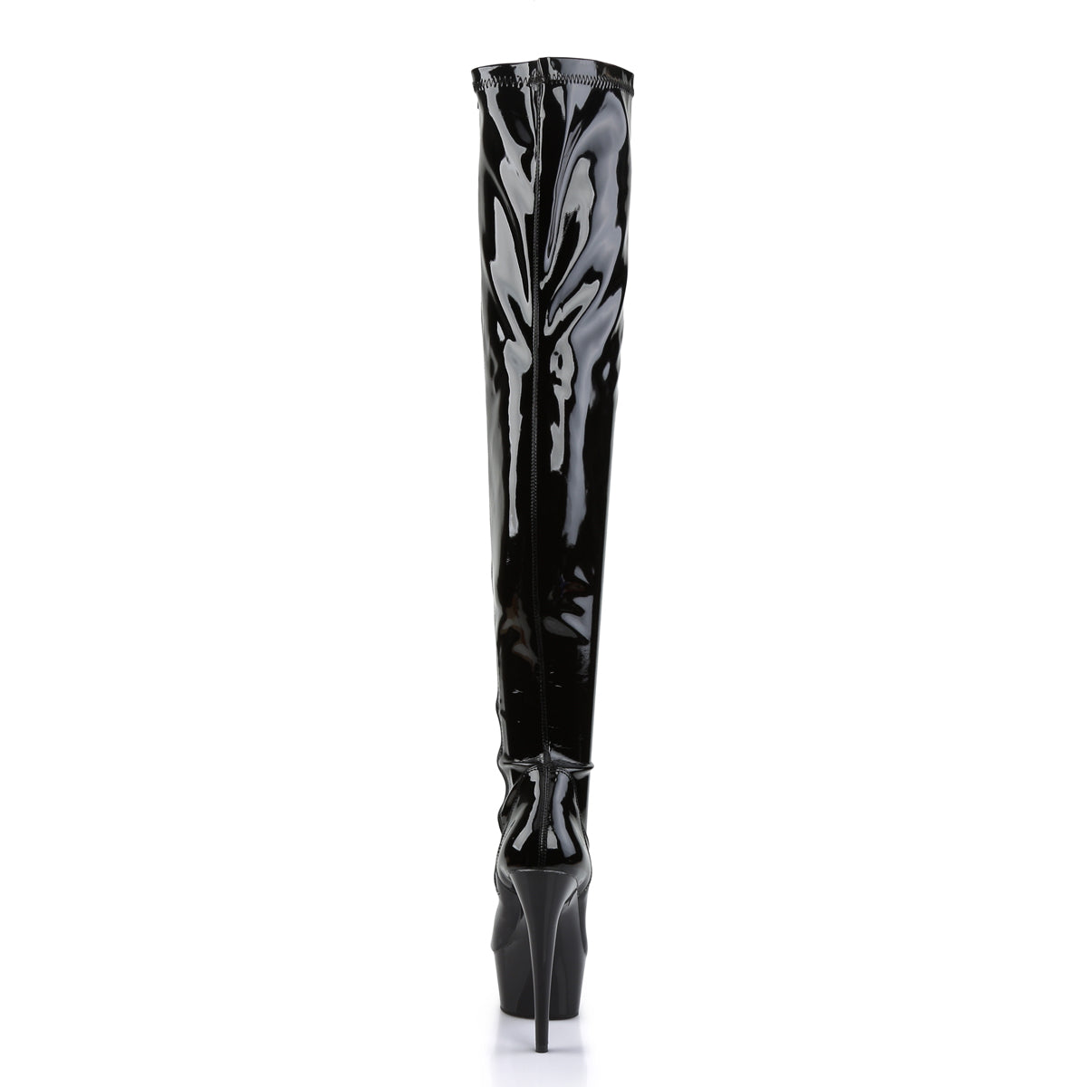 Delight-3000 Thigh-High Platform Boots – Black Patent